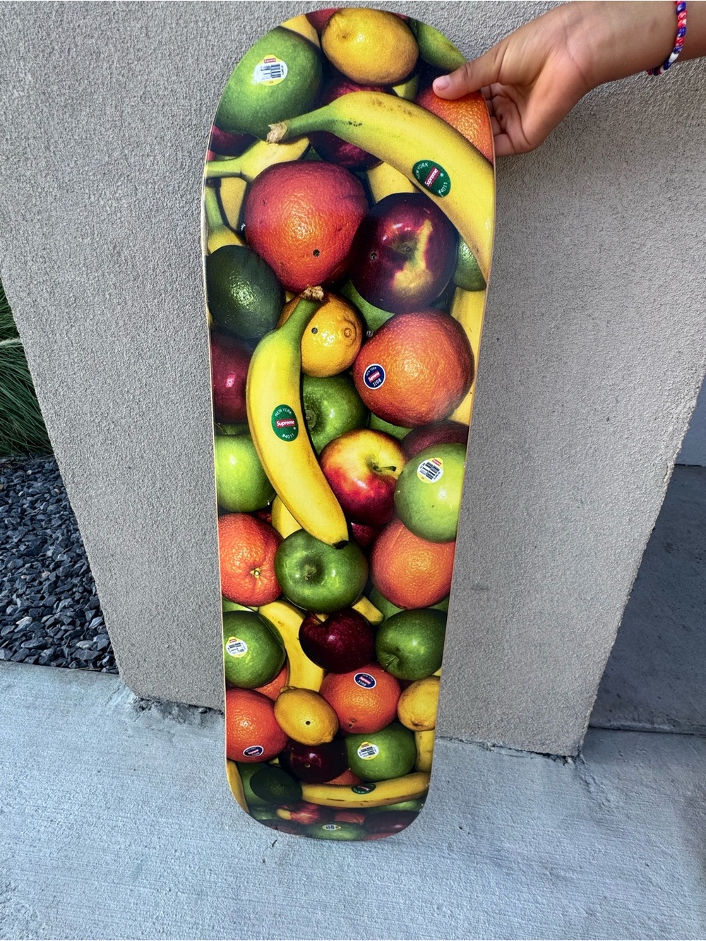 Supreme Fruit Print Skateboard Deck in Yellow, Green, Red